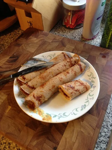 Peanut butter & honey crepes (whole wheat flour)|Gajanさん