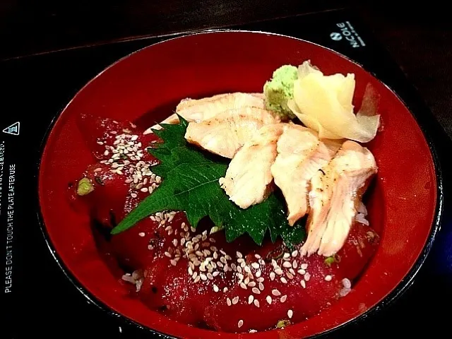 Maguro tsuke aburi salmon don|Watashiさん