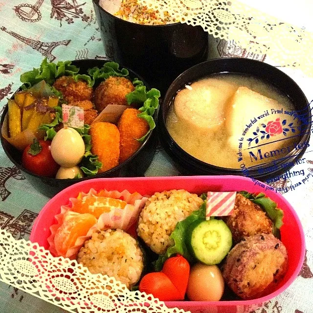 Snapdishの料理写真:旦那サマと末っ子ᑦᑋᵃᵑ✼ のお弁当|ゆりっぺ⋆*❁さん