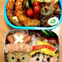 Snapdishの料理写真:キャラ弁  ルフィ＆チョッパー★♪|ケロリンさん