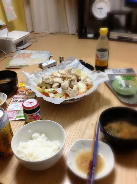 彼の作ってくれた蒸し鳥＆野菜とスープ本当に温まりました( ´ ▽ ` )ﾉ|みわさん