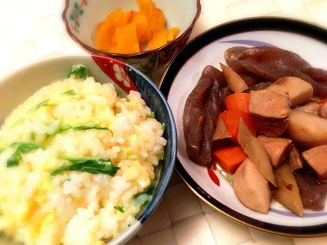 夕飯〜卵雑炊 筑前煮〜|美羽さん