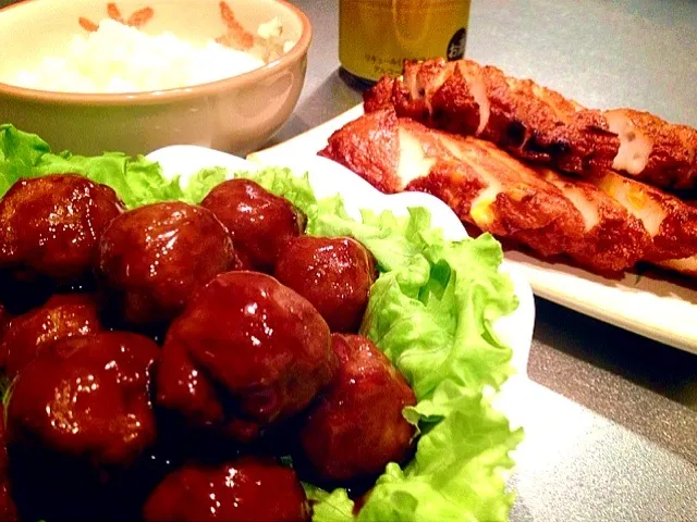 鶏団子の甘酢餡とさつま揚げ|koji toyodaさん