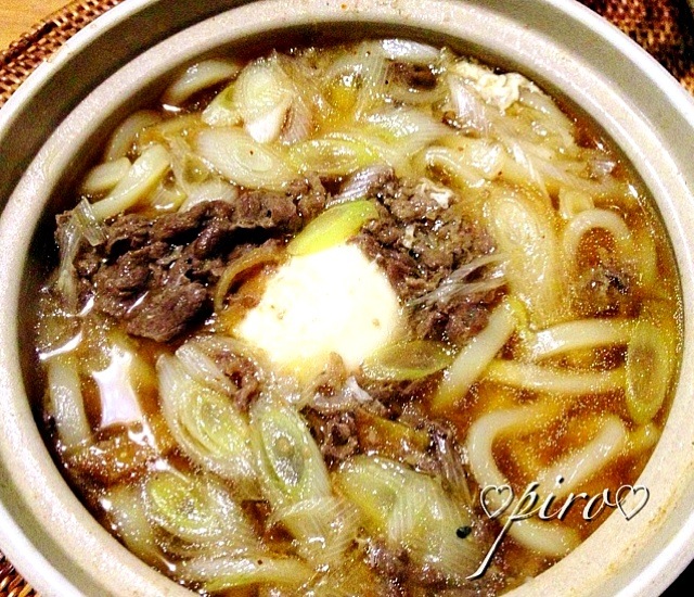 🍲醤油麹の牛肉しぐれ入鍋焼きうどん Shigure beef noodle-filled