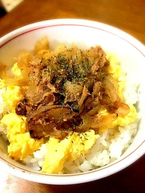 玉ねぎとツナの味噌たまご丼|kyoさん