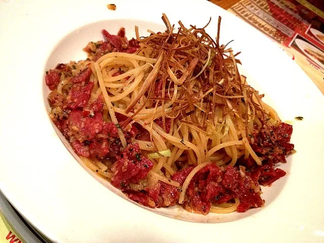 streaky beef aglio olio|Yvonne C.さん