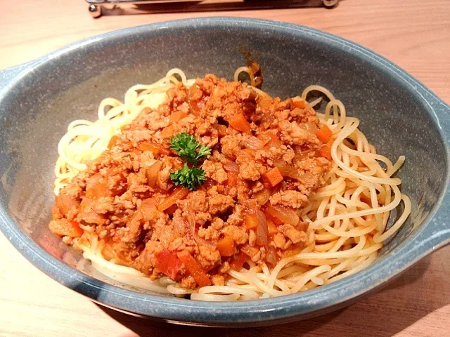 Spaghetti with minced pork sauce|joyさん