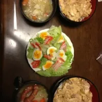 Snapdishの料理写真:親子丼、ポトフ、サラダetc…一緒に料理|たんママさん