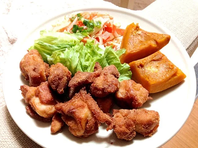 唐揚げ定食 〜煮物とナムル〜|ワンプレートさん