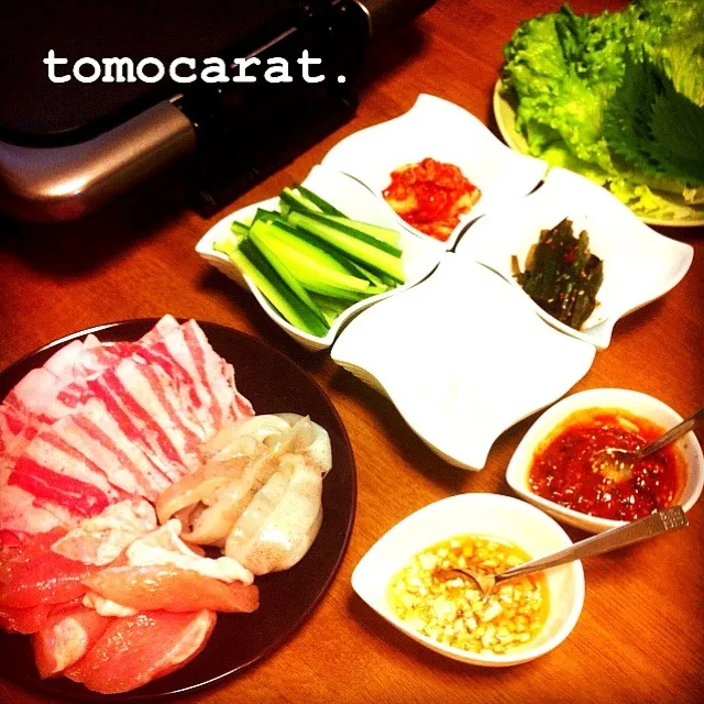 Snapdishの料理写真:サムギョプサル的な～♪(´ε｀ )|tomocarat.さん