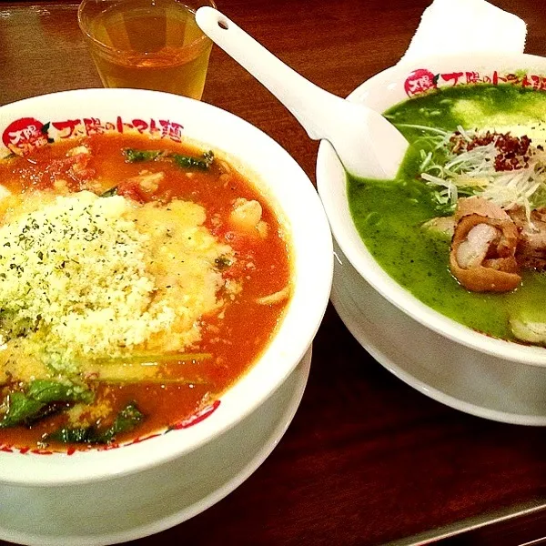 トマトラーメンとバジルラーメン♪|satomiさん