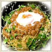 納豆パスタ(๑･ิω･ิ)۶|MinamiYoshimotoさん