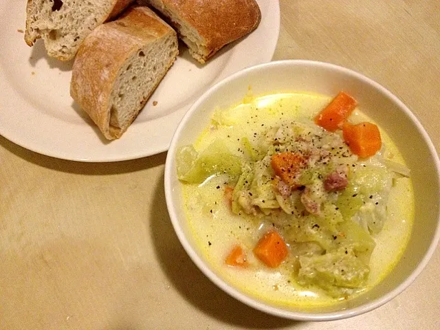 Bacon butter lettuce soup|Sandyさん