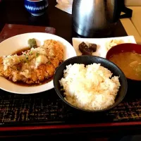 Snapdishの料理写真:柏 豚娘 みぞれとんかつ定食|かむかまさん