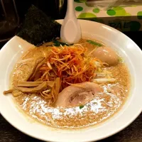 Snapdishの料理写真:柏 麺きち 辛ネギ味噌ラーメン|かむかまさん