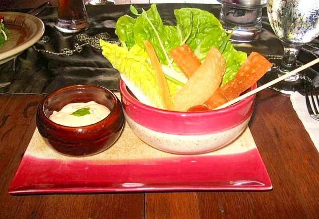 Deconstructed Ceasar Salad Sticks in Asian style Aioli & Dip|Jhanineさん