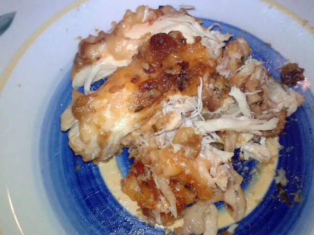 swiss chicken and stuffing from the crockpot|victoriaさん