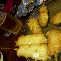 Snapdishの料理写真:串揚げとビール☆|あやこさん