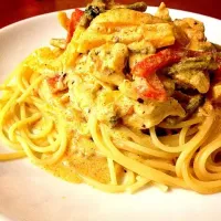 Mediterranean spicy chicken spaghetti|lisa hsuさん