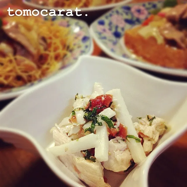 ささ身と長芋の梅肉和え|tomocarat.さん