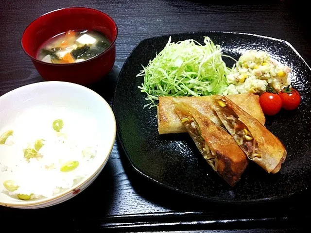 Snapdishの料理写真:♡春巻き定食♡|さちこさん