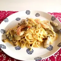 牡蠣のクリームパスタ|りかさん