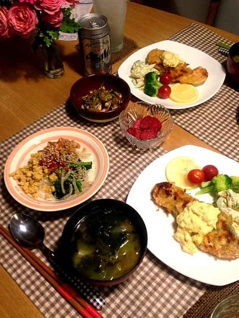 揚げ焼きさけフライ＆❹食丼|ａｉさん