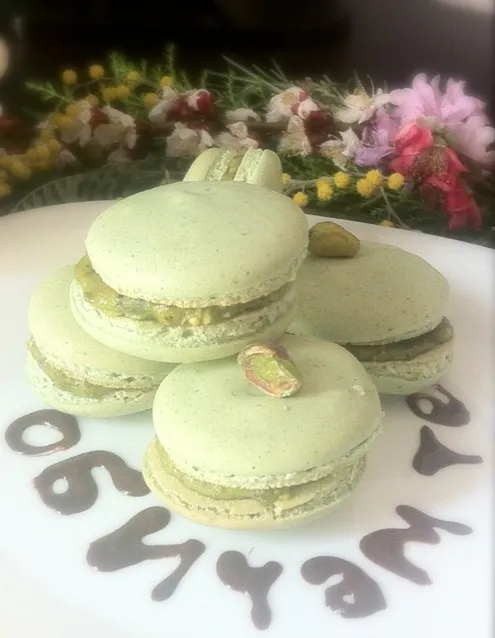 Pistachio macarons|miguel castro alconさん