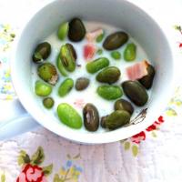 枝豆とベーコンのミルクスープ