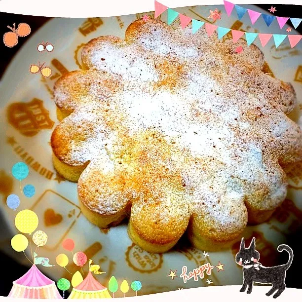 Snapdishの料理写真:リンゴ🍎のクリームケーキ|ゆりっぺ⋆*❁さん