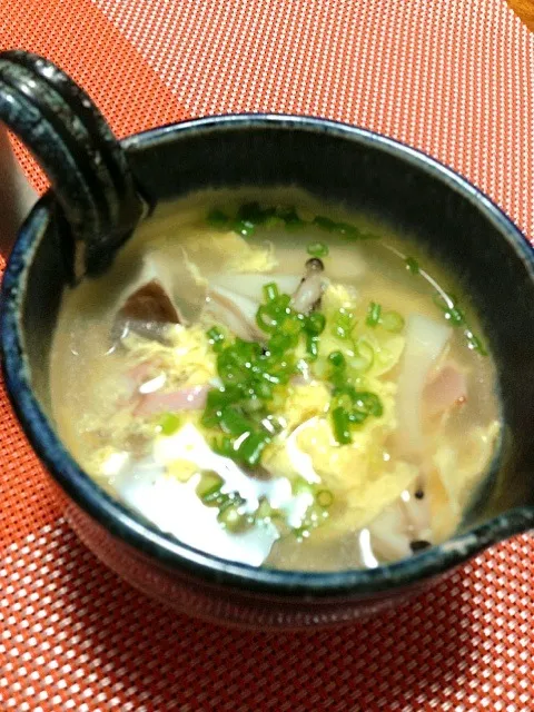 ふんわり卵の塩麹のきのこスープ|satoeさん