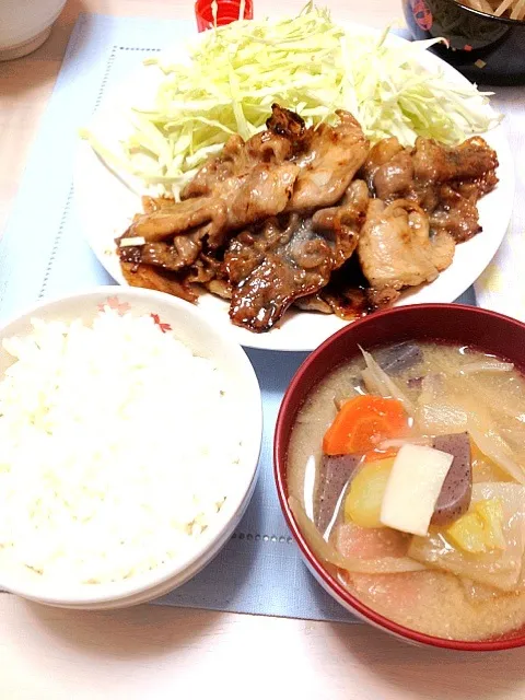 しょうが焼きと豚汁|はるかさん