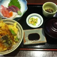 天丼刺身定食|りぼんぬさん