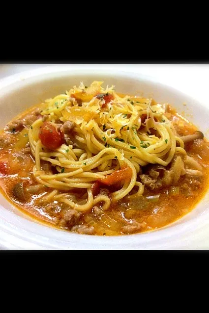 Pasta con crema di zuppa di pomodoro|nofishさん