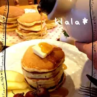 Snapdishの料理写真:おはよう！米粉のパンケーキ☆