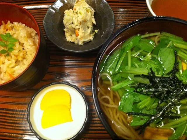 京壬生菜そば定食|りっちょさん