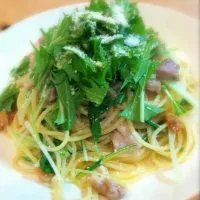 鶏肉と水菜のスパゲティ|えみさん