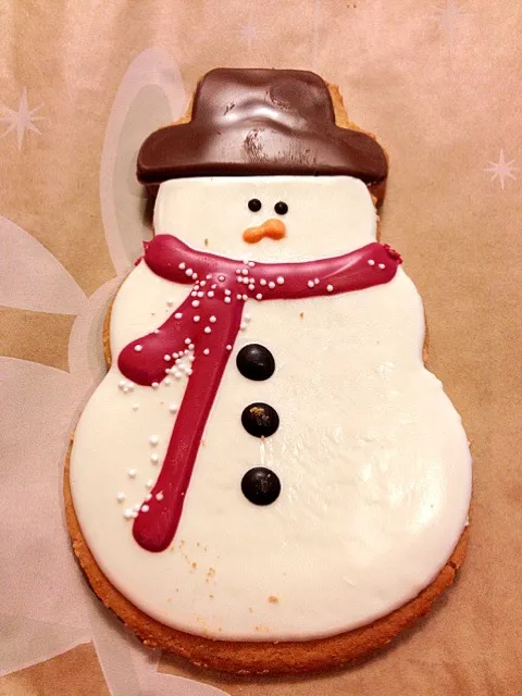 Starbucks frosted snowman cookie♡|Nanakoさん