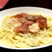 エビとベーコンのクリームパスタ|隆仁さん