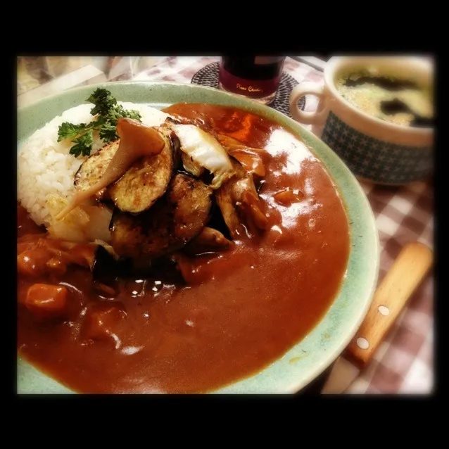 今日のトモコンダテは、野菜カレー！〜茄子と白菜の塩麹きのこ炒めをのっけて〜|🇯🇵ともこちゃん。さん