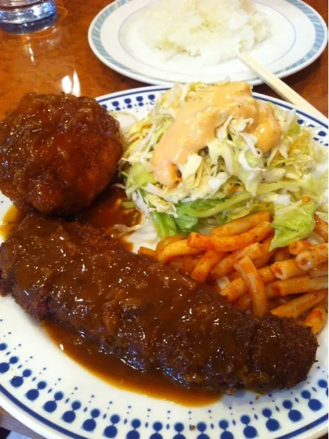 ビフカツ定食クリームコロッケ付き|りっちょさん