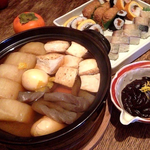 味噌田楽と大阪寿司（京樽）