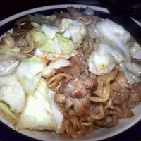 ｲﾝｽﾀﾝﾄﾗｰﾒﾝの麺で焼きそば|N・Kさん