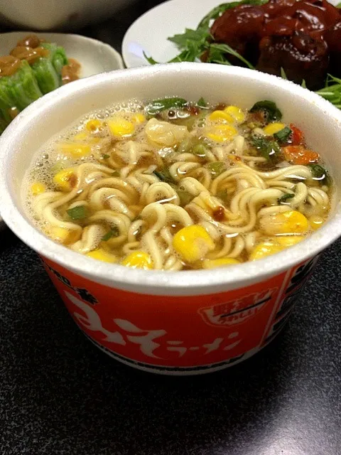 お味噌汁かわりのミニラーメン♡|リエ吉さん