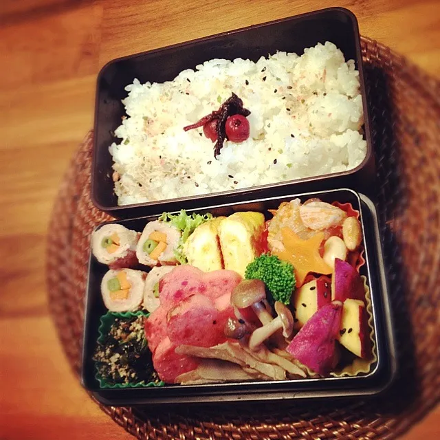 Snapdishの料理写真:塩麹豚の野菜巻き弁当|maiさん