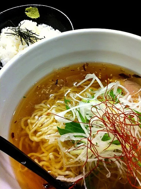 琥珀醤油ラーメンとお茶漬け用ご飯|masaumeさん