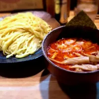 Snapdishの料理写真:辛味つけ麺(大)(辛味MAX)(メンマ)(にんにくダブル)|ZEROさん