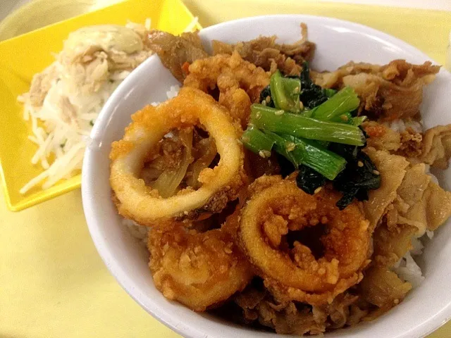 イカトン丼+タルタルソースチキン大根サラダ|川奈さん