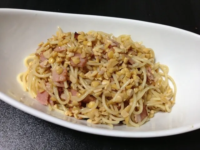 納豆とベーコンのパスタ|Rieさん