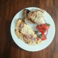 guanciale parmesan omlette on sourdough|adamさん